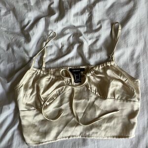 Cream Satin Top